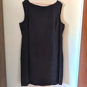 Vintage Navy Silk Sheath Dress 18P